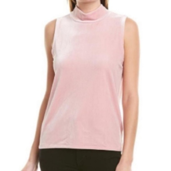 J Crew Plush Velvet Mock Neck Sleeveless Top Women’s Sz XS Light Pink - Picture 2 of 9
